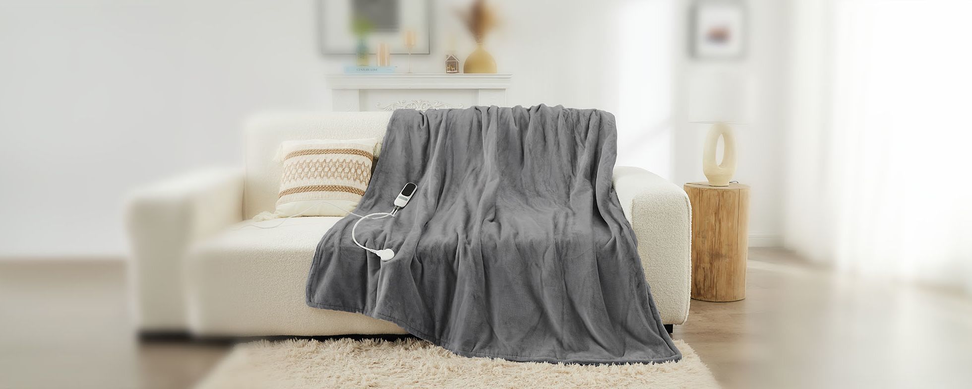 heated blanket on sofa mood picture